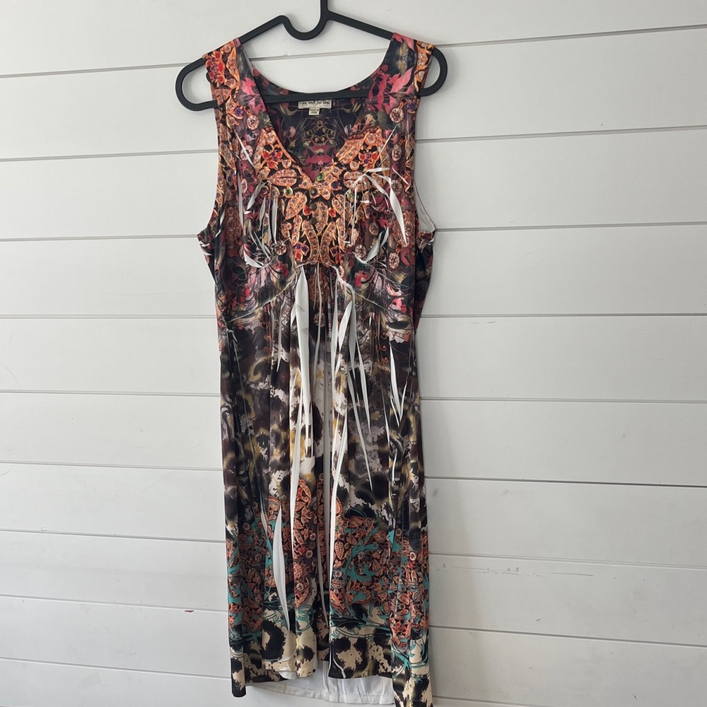 Live and Let Live Multicolor Patterned Midi Dress